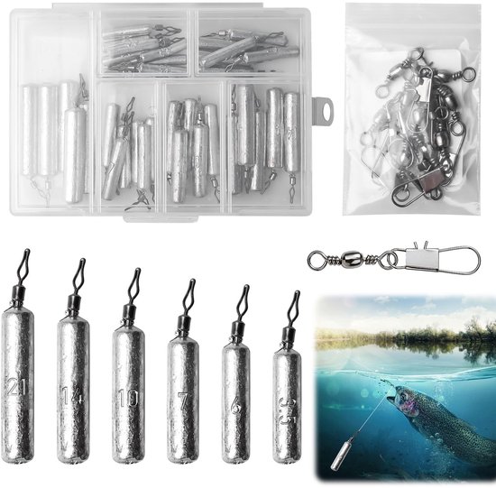 Dailygoods- Visgewichten 35 Stuks - Drop Shot - Hengel Wervels - Zinker - Visaccessoires - Duurzaam Materiaal - Vislood