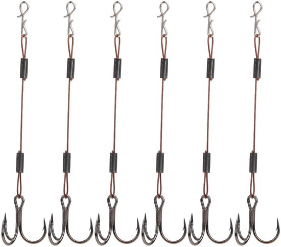 Dailygoods- Vishaak Set - 6 Stuks - Drievoudige Haak - Herbruikbare van Dailygoods