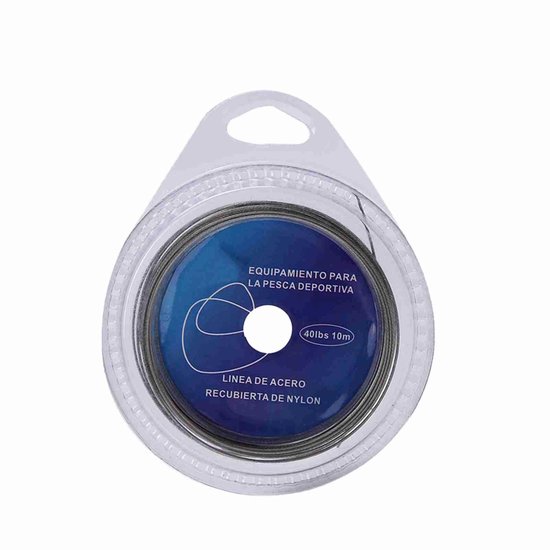 Dailygoods- Vislijn 10 Meter - Gevlochten 7 Strengen - Roestvrij Staal - Kunststoflaag - Hoge Sterkte - Corrosiebestendig - Visdraad van Dailygoods