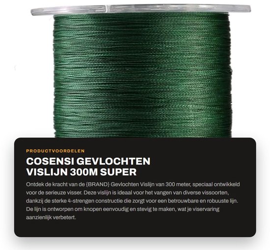 Dailygoods- Vislijn 300m - Gevlochten 4 Strengen - Super Sterk - Multifilament - Hoge Taaiheid - Weerstand Vermindering - Visdraad van Dailygoods