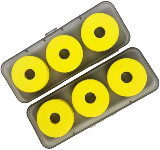 Dailygoods- Vislijn Opslag - 6 Stuks Schuimspoelen - Kunststof Doos - Visschuim Wikkelaar - EVA-schuim - Doorsnede 5,7 cm - Vislijnopslag
