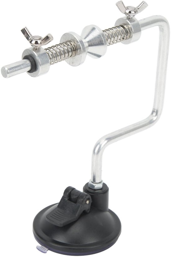 Dailygoods- Vislijnwinder Aluminium - Verstelbare Winder - Zuignap - Beugel - Vissysteem - Schokbestendig - Maximaal 7cm Dikte - Lijnwinder