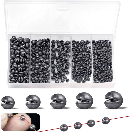 Dailygoods- Vislood 220 Stuks - Verwijderbaar Lood - Gewicht 0,2g/0,3g/0,4g/0,5g/0,6g - Stabiliseren Vislijn - Aas - Geschoten Vislood - Splitshot van Dailygoods