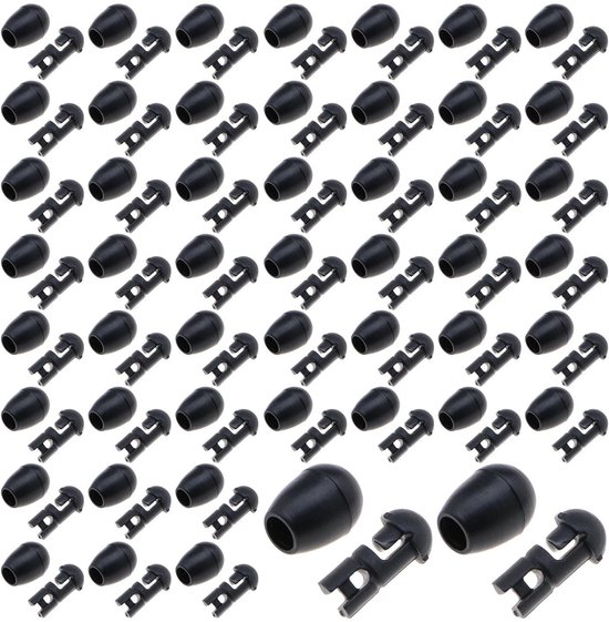 Dailygoods- Vissen Connector 50 Stuks - Quick Change Kralen - Multifunctioneel - Schokkraal - Bufferkraal - Kunststof/Rubber - Afmetingen 9x5 mm - Visconnector van Dailygoods
