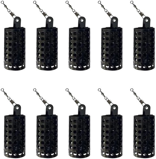 Dailygoods- Vissenkooi Ronde Metalen - Karper Feeder - 10g - Duurzaam Ijzer - Anticorrosie - Inclusief Wartel - Voederkooi