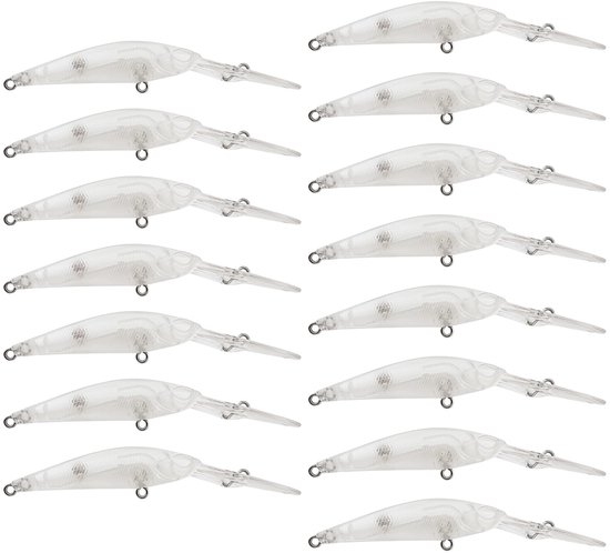 Dailygoods- Visspaties Set 20 Stuks - Ongeverfd Kunstaas - Topwater Crankbait - Drijvende Tackle - 3D Ogen - 9,4 cm/5,4 g