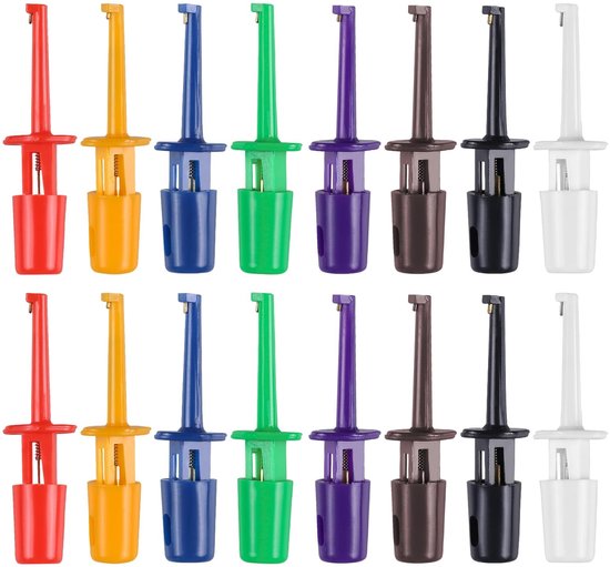 Dailygoods- Vliegbinden 16 Stuks - Plastic Lange Tip Haken - Roestvrij Staal - Hackle Tang - Efficiënte Tool - Lente Ontwerp - Haaktang
