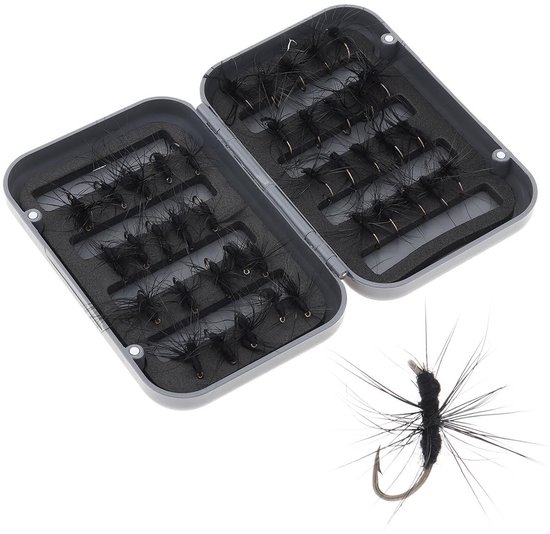Dailygoods- Vliegvissen Kunstaas 40 Stuks - Handgemaakt Aas - Waterdichte Box - Hoge Hardheid - Sterke Toughness - Levendige Veren - Vliegvisaas