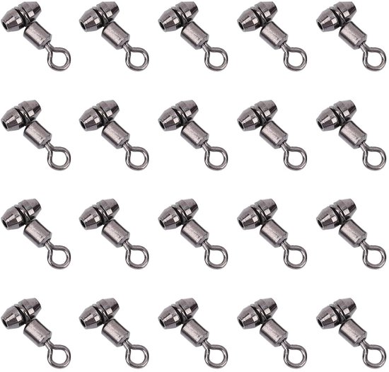 Dailygoods- Wartels 20 Stuks - 3-Weg Viswartels - Koper/roestvrij staal - Vislijn Connector - Visgerei voor zoutwater/zoetwater - Laadvermogen 35-418 lb - Visdraaier