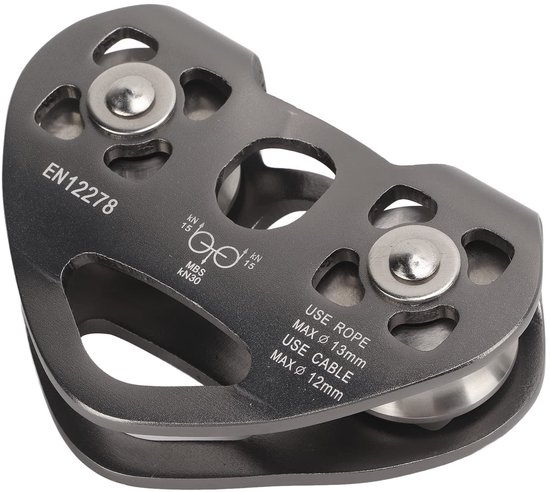 Dailygoods- Zipline Katrol - Aluminium met Dubbele Lagere - Tandem Speed - Roestvrij Staal - Laag Gewicht - Geschikt voor Bergbeklimmen - Klimkatrol