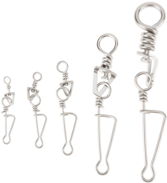 Dailygoody - Italiaanse Swivel Fishing Swivel Connectors - Snaps voor Lure Vissen - 50 Stuks - Duurzaam en Sterk - Geschikt voor Zoet- en Zoutwater - .