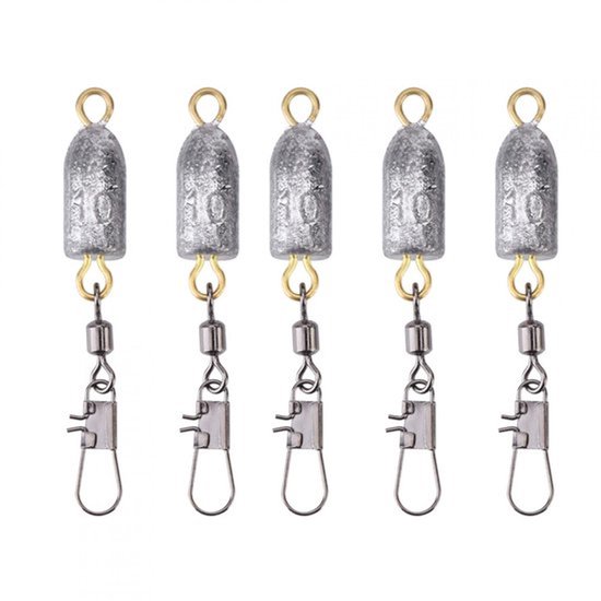 Dailygoody - Sinkers met Interlock Snap - 5 Stuks Vislood Gewichten