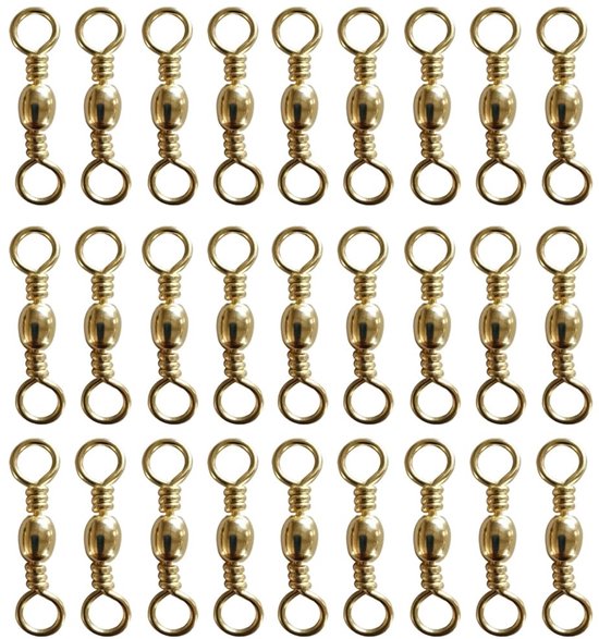 Dailygoody - Visserij vat wartels - Vissen Connector - 360° flexibele rotatie - Goud - Zoutwater zoetwater - 100 stuks - Hengelsport