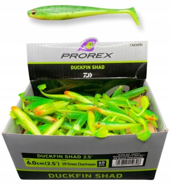 Daiwa Duckfin Shad 6cm - Zwarte Shad Gummi voor Vissen van Merkloos
