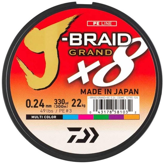 Daiwa J-braid Grand X8 | 150m 0.16 Mm Multi Color van Daiwa