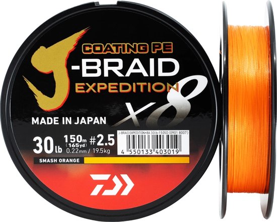 Daiwa J´braid Exp X8 150 M Gevlochten Vislijn Transparant 0.130 mm van Daiwa