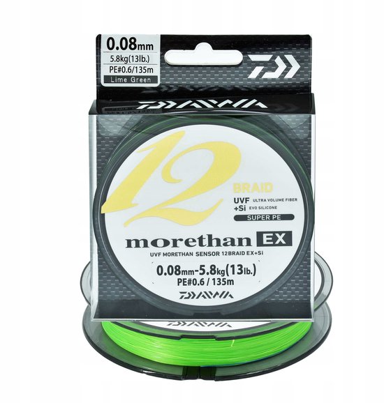 Daiwa Morethan 12 Braid EX+SI 0.08mm 135m - Vislijn