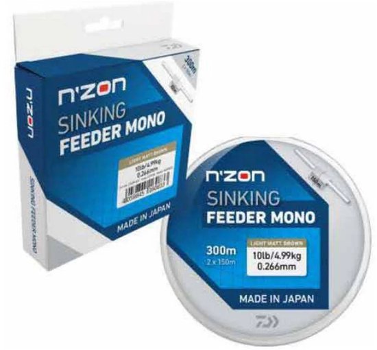 Daiwa N'Zon Sinking Feeder Mono 300m 0.23mm Bruin van Merkloos