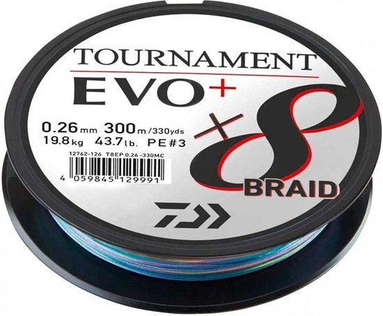 Daiwa Tournament Evo Plus Gevlochten Vislijn 300 M Blauw 0.350 mm