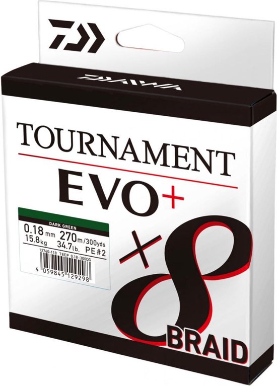 Daiwa Tournament X8 Braid EVO+ | 135m 0.12mm / 8.6kg Chartreuse van Daiwa