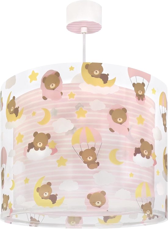 Dalber Baby Teddy Bears Clouds Roze Kinderhanglamp, 41572MS, E27, kinderlampen, meisjeskamer.