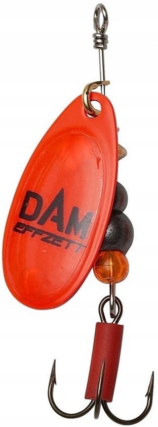 DAM Effzett Fluo Spinner Maat 2 - 4g Rood - Perfect voor Baars van Merkloos