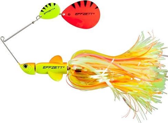 DAM Effzett Pike Rattlin Spinnerbait – 17 cm - fluo yellow / orange van DAM