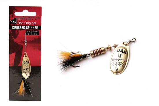 DAM Effzett Standard Dressed Spinner Maat 3 Goud - Kunstaas voor Baars & Snoek