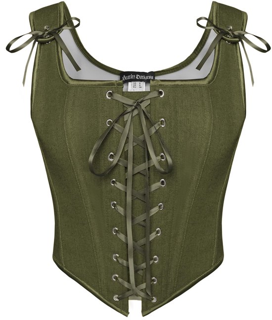 DARKNESS Renaissance korset voor dames, vintage vetersluiting, middeleeuwse korsettop