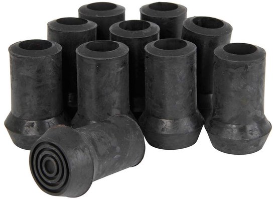 Days Heavy Duty Cord-End Ferrules, 16mm (5/8 inch), Black Rubber, Ten Retail Packed, Protects Floors and Furniture from Walking Sticks and Stools, Replacement Item (eligible for VAT Deduction in van Days