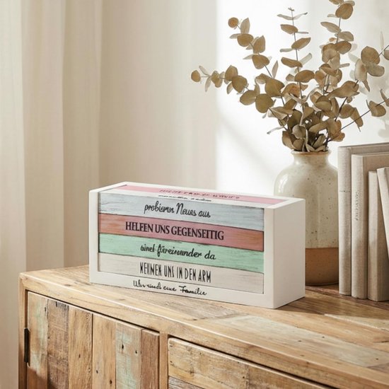 Decoratief houten blok familiemotto – 32 inspirerende spreuken om te
