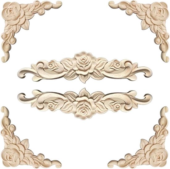 Decoratieve houten schijven - 6 stuks van Merkloos