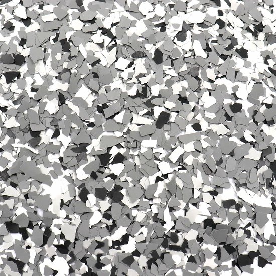 Decoratieve Kleur Chips voor Garagvloer Coating - Epoxy Vlokken voor Binnen en Buiten (Grijs, Donkergrijs, Lichtgrijs, Wit)