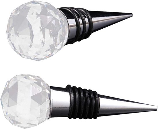 Decoratieve Wijnfles Stopper Set van 2 - Kristallen en Metalen Wijnstoppers voor Thuis, Restaurant en Hotel (3 Spirals + 6 Spirals)