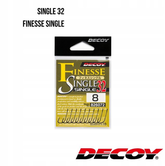Decoy Single32 Finesse Enkele Haak #8 (10 stuks) van Decoy