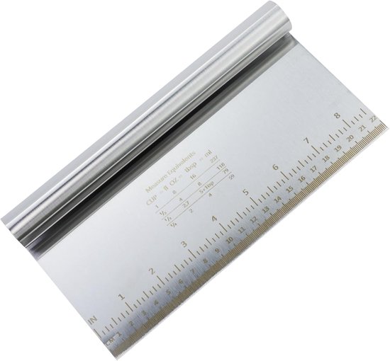 Deegsnijder groot met meetschaal, 22 x 12 cm deegschraper, deegkaart, deegspatel, schraper, taartschraper voor cake, cake, pizza, taart, dongh, bakgerei vaatwasmachinebestendig