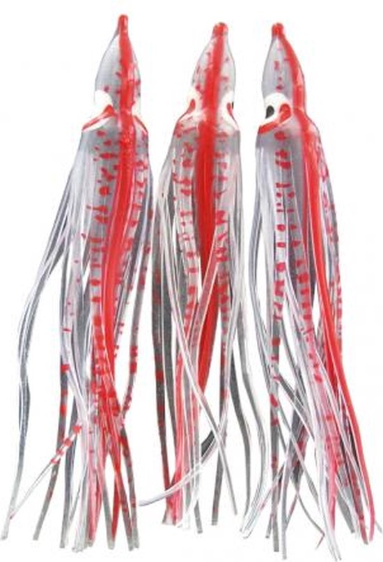 Dega Octopus bijvangers 3 stuks 12cm - transparant - rood van DEGA