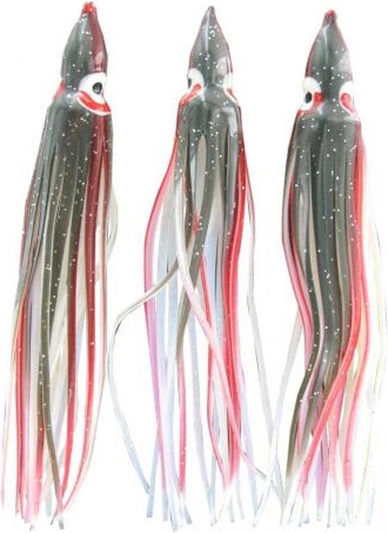 Dega Octopus bijvangers 3 stuks 12cm | zwart rood van Merkloos