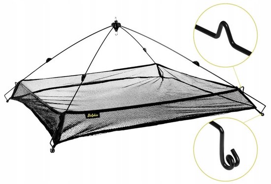 Delphin - Kruisnet - 100 x 100 cm – PE-net - Met opstaande rand - opvouwbaar - maaswijdte 5 x 5 mm