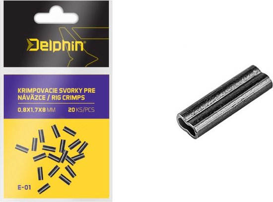 Delphin Rig Crimps | Sleeves | 20 Stuks Zwart 1.0x2.2x8mm van Delphin