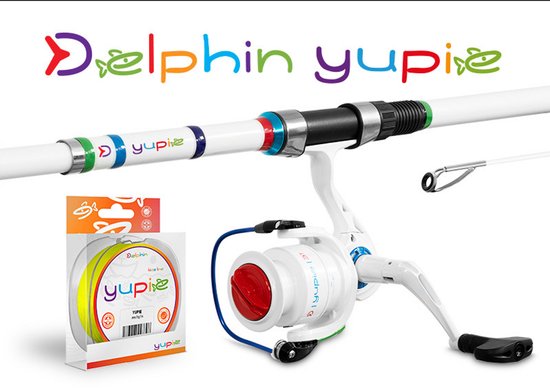 Delphin - Werphengel - Set met molen en draad - Kinder werphengel - 240cm - van Delphin