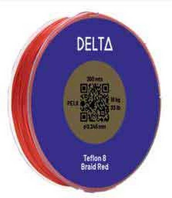 Delta Teflon 8 Braid 300 M Gevlochten Vislijn Rood 0.290 mm van Delta