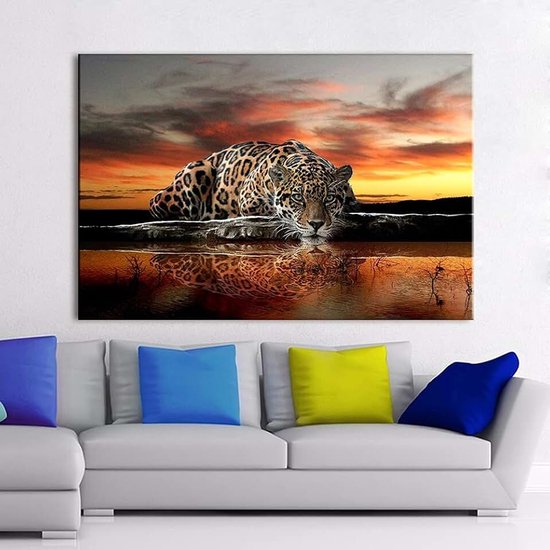 Diamantschilderen op nummer, kits, volwassenen/kinderen, volledige boor, cheetah DIY 5D diamant kunst canvas borduurwerk foto's kristal strass grote kruissteek thuis muur decoratie geschenken 40x
