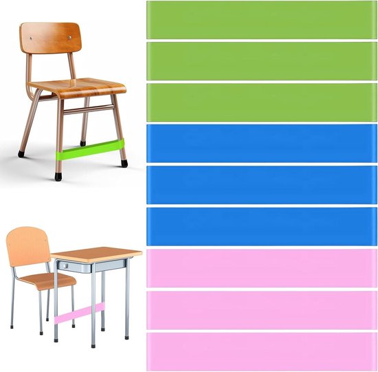 Dikke Elastische Stoelbanden voor Kinderen - 9 Stuks, Flexibele Sensorische Band voor School en Thuis, Ideaal voor ADHD en Concentratie tijdens Yoga van Merkloos
