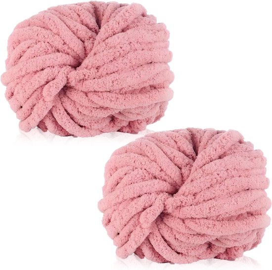 Dikke Wolblokken van 250g x 2 voor Haken en Breien, Geschikt voor Dekens, Kussens, Dierenmanden en Accessoires van Merkloos