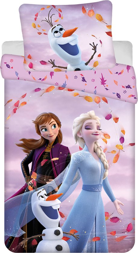 Disney Frozen Dekbedovertrek - 140 x 200 cm - Katoen - 70 x 90 cm van Disney