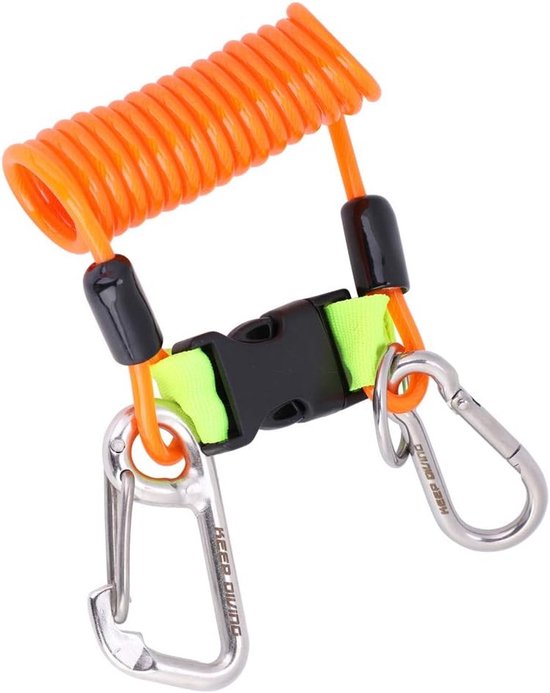 Diving Reef Hooks voor Scuba Duiken - Anti-Lost Spring Coil en Veiligheidslijn met Snelle Ontgrendeling voor Noodhulp
