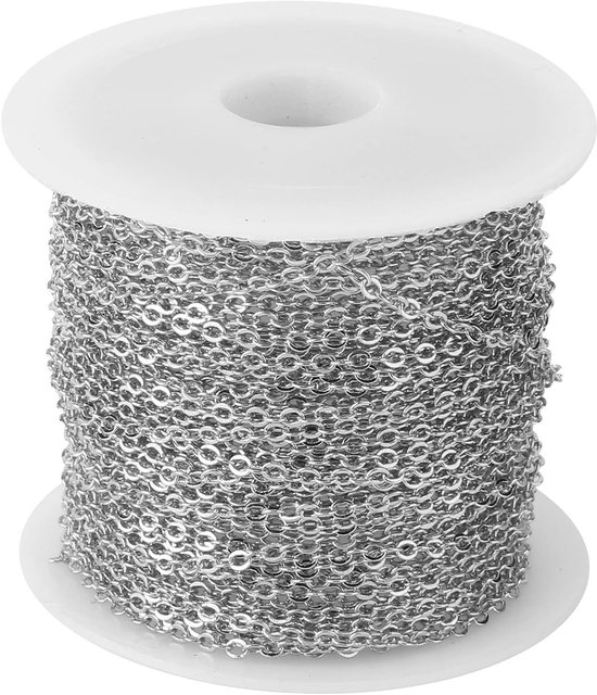 DIY Sieradenaccessoires 10 Meter Keten Spoel voor Armband Verlengstuk - Roestvrij Staal en Aluminium Keten voor Creatieve Projecten