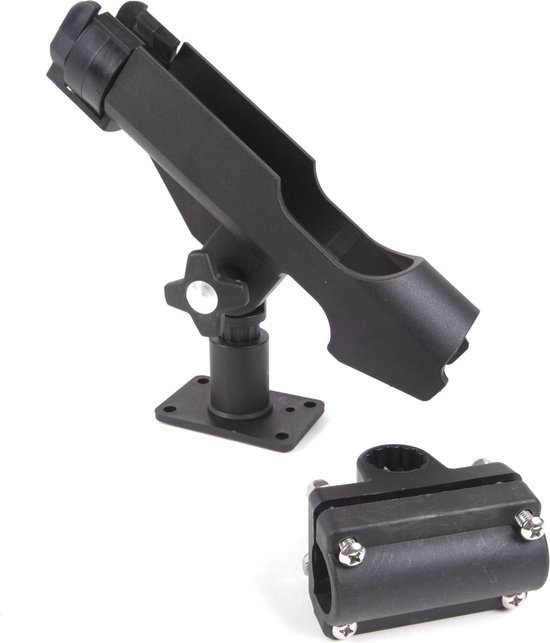DLT ABS Rodholder - Boothengelsteun - Universele Klem - Relingsteun - Bootsteun - Hengelsteun - Zwart