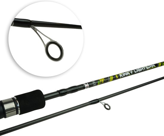 DLT Kinky Light Spin - 2.10m - 2-12g - Zwart - Spinhengel - Roofvis Hengel - Werphengel - Carbon - Streetfishing van Merkloos